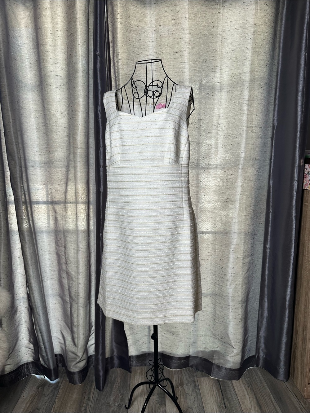 Lilly Pulitzer Adriana Ivory and Gold Striped Dress